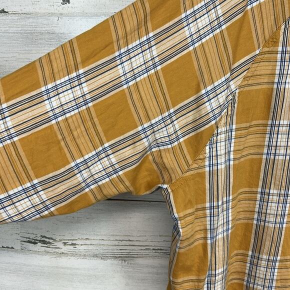 SO Womens Button Down Plaid Shirt Long Sleeve Yellow Plaid XXL - Picture 3 of 7